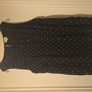 Ava & Viv Black Sleeveless Blouse with White Dots